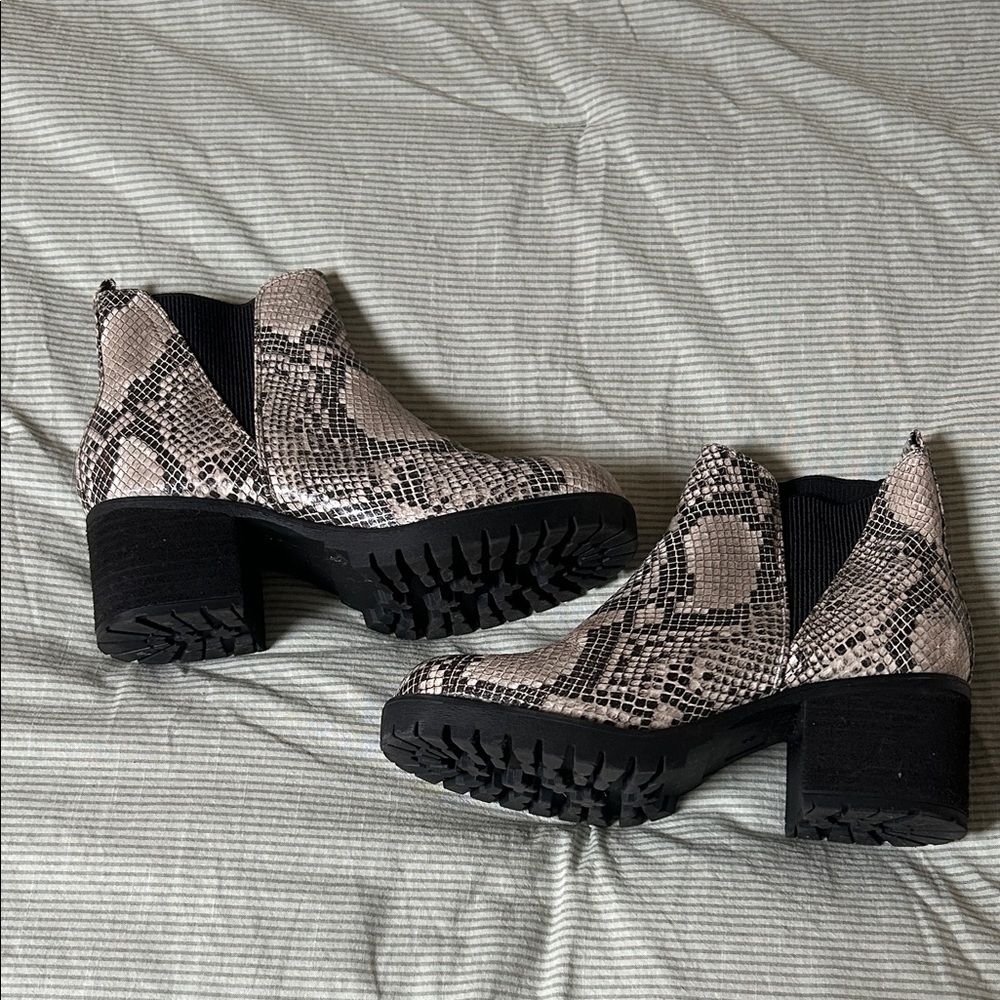 Women’s snakeskin booties